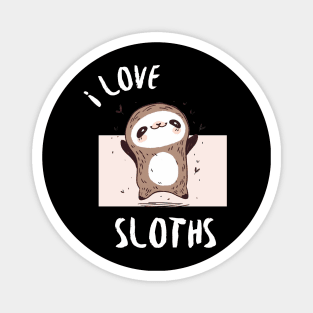 Adorable Sloth: I love Sloths Magnet